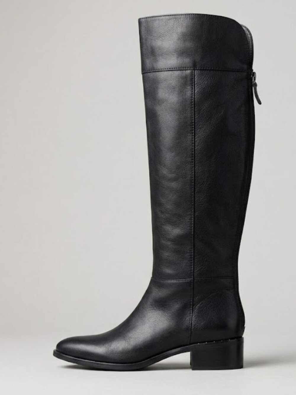 Franco Sarto Daya Womens Size 8 Black Leather Over The Knee Boots Riding Heel